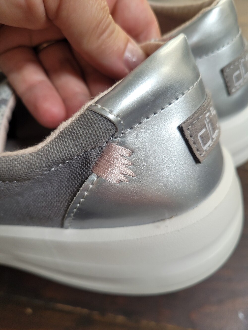 Hey Dude Karina Silver Python Slip On Sneaker 10 41 - Picture 11 of 11